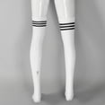 thumbnail image 4 of Doomiva 1 Pair Men Over Knee Thigh Socks Sport Long Tube Socks Cotton Socks Casual High Stockings White&Black Stripe One Size, 4 of 6