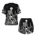 thumbnail image 5 of Lsque Vintage Black white Plant skull Women's Short-Sleeved Pajama Set - 2 Piece Soft and Lightweight Sleepwear Set-3X-Large, 5 of 9