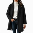 thumbnail image 2 of Afelkas Women's Oversized Wool Blend Peacoat Double Breasted Notch Lapel Mid Length Warm Winter Coat with Pockets, 2 of 6
