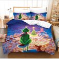 thumbnail image 3 of 3D Bedding Kit Christmas Green Hair Monster Grinch Quilt Cover Series Digital Printing Cartoon Pillowcase Three-piece Set, 3 of 6