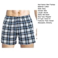 thumbnail image 7 of zeranth Men Panties Plaid Mid Waist Close Fit Stretch Hidden Button Super Soft Underpants Underwear Shorts Men Clothing, 7 of 7