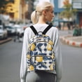 thumbnail image 7 of FORMRS Mini Backpack Purse for Women Travel Daypack Casual Shoulder Bag, Beige Plaid Lemon, 7 of 7