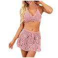 thumbnail image 1 of YDLCAFD Easter Womens Crocheted Hollowed Out Two Piece Summer Bikini Beach Wear Swimsuit, 1 of 5