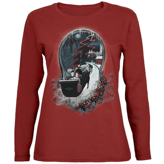 Grateful Dead - Sleigh Juniors Garnet Long Sleeve T-Shirt - Small
