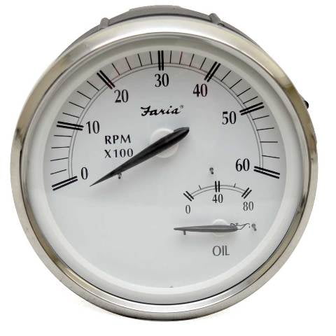 Faria Boat Multifunction Gauge GTC034A | Tachometer Oil Pressure