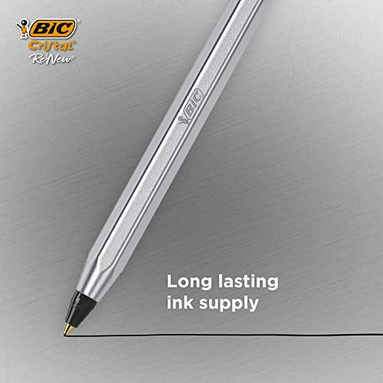 Bic Cristal ReNew Re-Fillable Pen and 2 Refills, Black Single Pack,501036