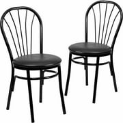 Flash Furniture 2-Pack HERCULES Series Fan Back Metal Chair, Vinyl Seat, Multiple Colors