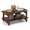 Walnut, variant on Costway 2-Tier Coffee Table Irregular Center Table with Open Storage Shelf Cocktail Table Black