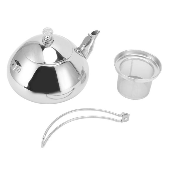Tetera profesional de acero inoxidable de 1,5 l, extraíble, con infusor para cocina, color plateado