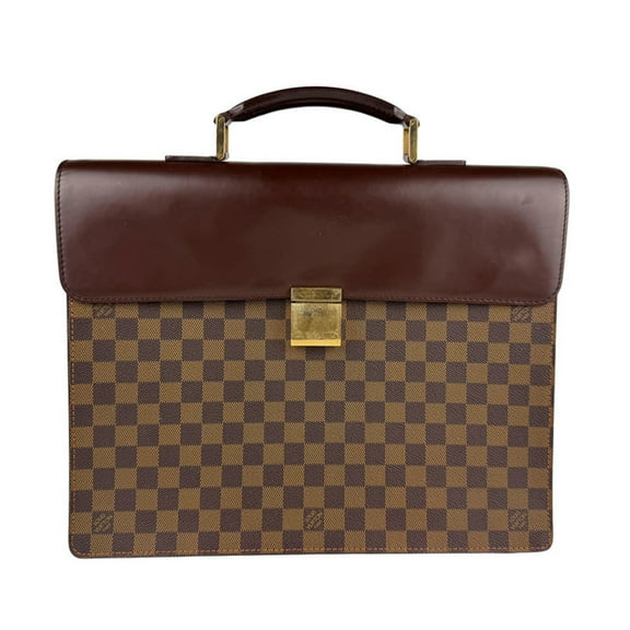 Pre-Owned Louis Vuitton Damier Altona PM Handbag in Brown and Gold, Men's, N53315 z6716