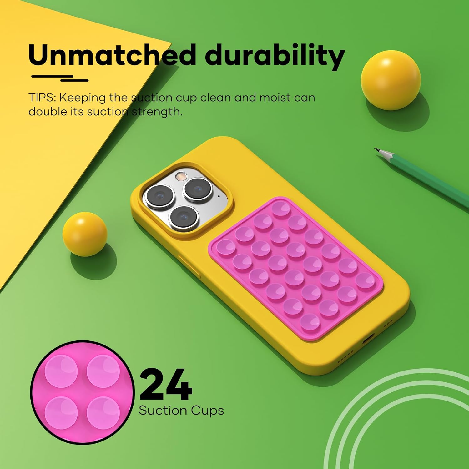 MKEUDQ-Silicone Phone Sticky Grip, Suction Phone Case Mount for iPhone and Android, Hands-Free Sticky Cell Phone Grip, Mobile Fidget Mirror Holder for Selfies and Videos