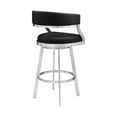 thumbnail image 5 of Dione 26" Counter Height Swivel Black Faux Leather and Brushed Stainless Steel Bar Stool, 5 of 11