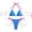 Sky Blue, variant on Wdgfv Women String Bikini Halter Side Tie Two Piece Swimsuit Color Block Triangle Bathing Suits