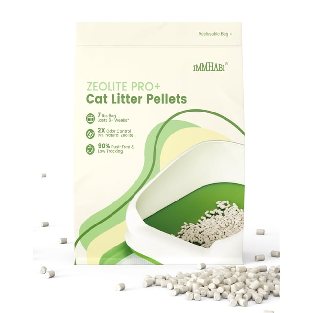 Pellets de arena para gatos IMMHABI 3,2 kg con zeolita y control de olores