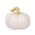 thumbnail image 2 of White Ceramic Pumpkin Decor with Gold Stem, Modern Farmhouse Fall Home Decor, Glossy Autumn Table Centerpiece for Halloween Thanksgiving Living Room Shelf DIY Gift, 2 of 6