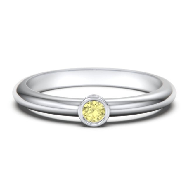 Classic Bezel Set Birthstone Ring - Citrine (November)