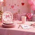 thumbnail image 7 of Steadline 24-Piece Valentine's Day Party Set with Bow Design Paper Plates, Cups and Napkins for Romantic Dinner and Celebration - Pink Disposable Tableware for Special Occasions, 7 of 7