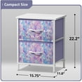 thumbnail image 5 of Sorbus Nightstand with 2 Drawers - Kids Bedside Table & End Table - Steel Frame, Wood Top, Easy Pull Fabric Bins - Dresser & Chest for Bedroom, Office, Dorm - 2 Pack, 5 of 6