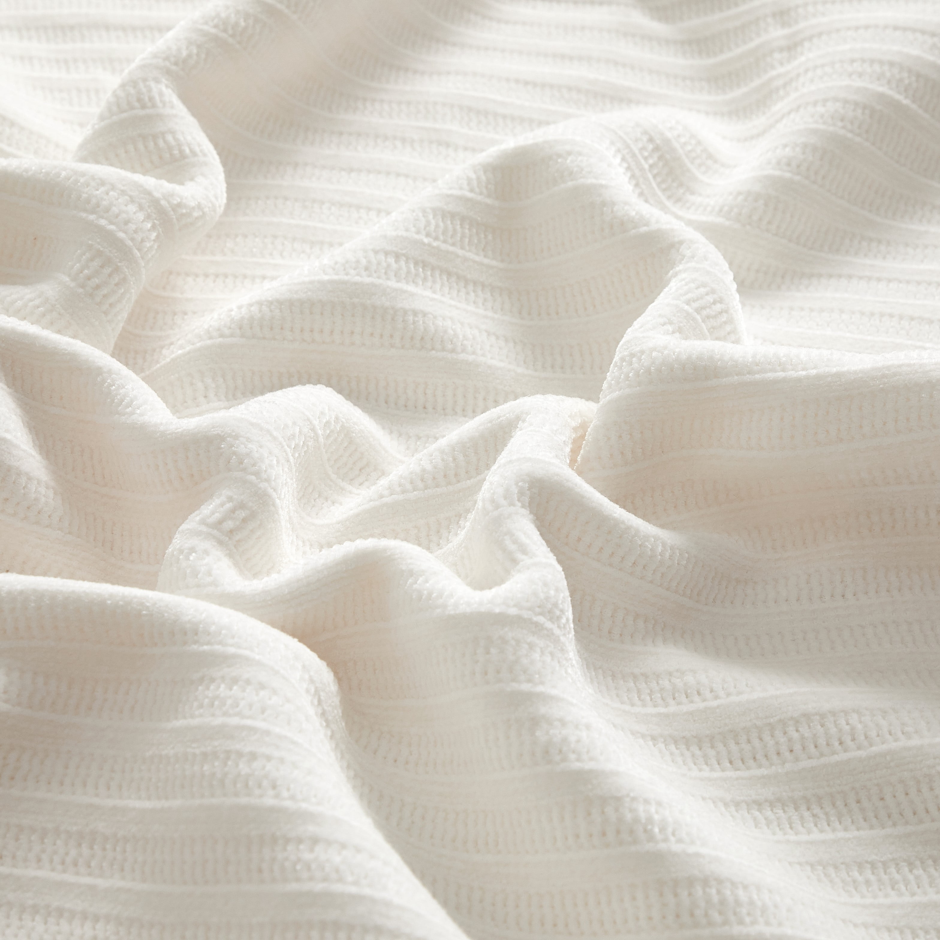 Mainstays Cozy Chenille Reverse to Plush Soft Couch Throw, Vanilla Dream, Standard Size