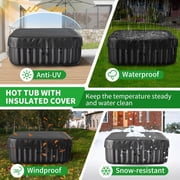 Outdoor Inflatable Hot Tub for 4-6 Person Square - 73 inch Portable Hottub Spa with Control Panel, Blow Up Spa Bathtub with 130 Soothing Bubble Air Jets, Cover, 2 Filter, 240 Gallon