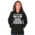 thumbnail image 4 of Rather Be Dog Park Pet Puppy Owner Unisex Fleece Graphic Zip Up Hoodie Brisco Brands 2X, 4 of 5