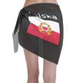 thumbnail image 2 of Womens Polska Polish Flag Coverups Beach Short Sarong Sheer Chiffon Cover Up Bikini Wraps, 2 of 7