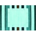 thumbnail image 1 of Ahgly Company Machine Washable Indoor Rectangle Solid Turquoise Blue Modern Area Rugs, 7' x 9', 1 of 4