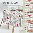 thumbnail image 2 of Round Tablecloth Christmas Pine Tree White Winter 60 Inch Table Cover for Dining Polyester Cloth with Scalloped Edges Stain Resistance Kitchen Picnic Party Restaurant Decoration, 2 of 6
