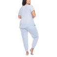 thumbnail image 4 of Honeydew Women's 2-piece Pajama Cotton Blend Embroidered Top and Pants Lounge Set-Light Blue / 2X, 4 of 6