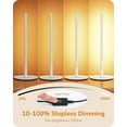 thumbnail image 3 of TRAHOO-Upgraded LED Table Lamp, Dimmable Bedside Lamp, 3 Color Temperature, Power Cord Touch Switch Desk Lamp, Minimal Nightstand Lamp for Bedroom, Living Room, Gift, Metal Finish, Eye Caring, White, 3 of 4