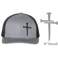 thumbnail image 2 of Christian Hats for Men Women Jesus 3 Nail Cross Hat Premium Snapback with Free 4" Decal Machine Washable Versatile Style, 2 of 14