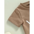 thumbnail image 5 of Inevnen Infant Boy Summer Clothes Suits Letter Print Short Sleeve Crew Neck T-Shirts and Elastic Waist Shorts 2Pcs Set, 5 of 7