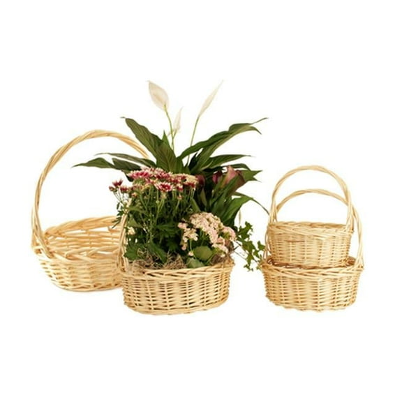 0128-NAT Set of 4 Natural Willow Baskets - Includes 1 set