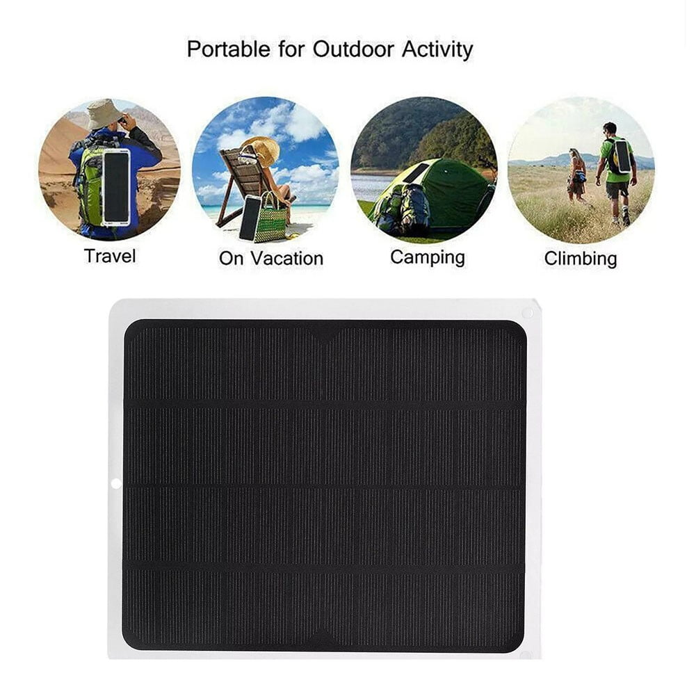 Whatever You Like-Portable 20W 12V Solar Panel Battery Charger Kit for Car, Van, Caravan, Boat - Weatherproof Trickle Charger with USB & DC Output, Clips Included"}