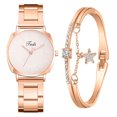 thumbnail image 1 of Jewelry On Clearance Ladies Quartz Stainless Steel Strap Analog Watch Plus Alloy Diamond Bracelet Set Multicolor, 1 of 4