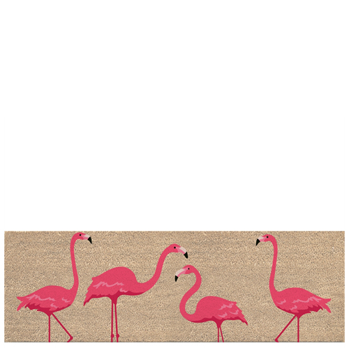 Door Mat Flamingo Bird Rug Natural Coconut Fiber Coir Home Decor Gift Her New
