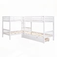 thumbnail image 2 of Twin L-Shaped Bunk Bed with Drawers - Gray, Solid Pine, Sturdy|Max Space & Versatility, 2 of 16