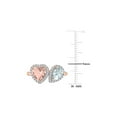 thumbnail image 2 of 1.75 Carat (Ctw) Morganite and Aquamarine Heart Ring in 10K Rose Gold with Diamonds for Women, 2 of 6