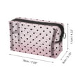 thumbnail image 2 of 1 Pc Mesh Flocking Heart Pattern Makeup Bag for Travel Pink Mesh Fabric, 2 of 6
