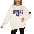 thumbnail image 4 of Women's Gameday Couture  Cream Baltimore Ravens Premium Fleece Oversized Drop Shoulder Pullover Sweatshirt, 4 of 5