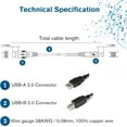 thumbnail image 4 of Cable USB USB 2.0 Tipo A a Tipo B 2 m Blanco para impresoras escáneres y dispositivos industriales, 4 of 7
