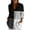 Black 2, variant on Lapel Button Down Shirts for Women Dressy Stripe Printed Long Sleeve Blouse