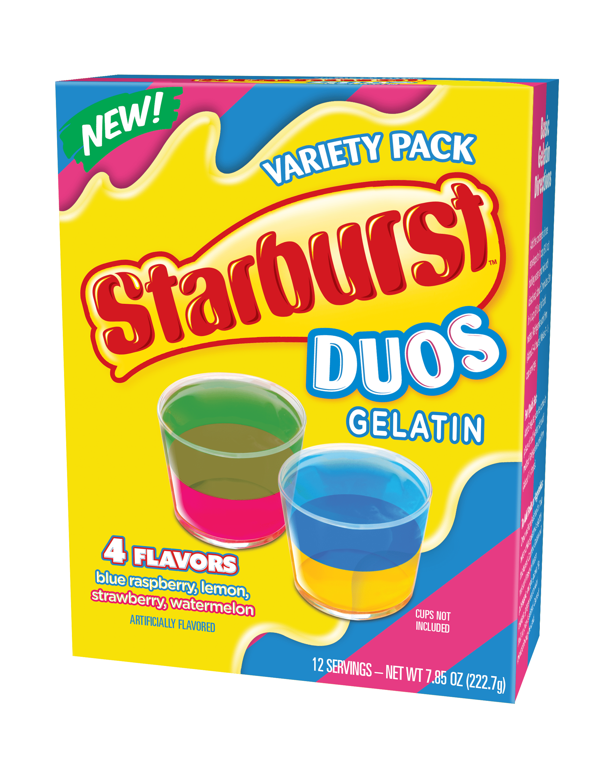 Starburst Duos Variety Gelatin Mix 12 Servings 7.85 oz Cardboard