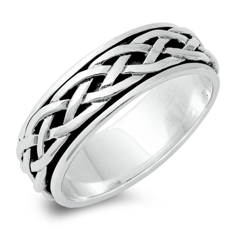 Men's Titanium Steel Ring Fine Jewelry Wedding Band Silver Black 9 10 11 12 