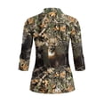 thumbnail image 3 of Uorisanigo Camo Forest Deer Women's 3/4 Sleeve Golf Top Comfortable Polyester Spandex Fabric Athletic Polo Workout Tops Quick Dry Tennis Tops with Zipper Neck Workout Sports, 3 of 7