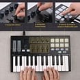 thumbnail image 3 of WORLDE Panda MINI II Portable 25-Key USB MIDI Keyboard Controller with 8 RGB Backlit Trigger Pads 4 Assignable Control Knobs 4 Assignable Sliders, 3 of 7