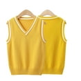 thumbnail image 4 of KYAIGUO Kids Knitted Sweater Vest for Boys Girls, Uniform Kid Sleeveless Vest Spring Autumn Knit Waistcoat Casual School Uniform Youth V-Neck Sweater Vest for 3-14Y, 4 of 8