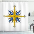 thumbnail image 1 of Ambesonne Compass Shower Curtain, Colorful Marine Life, 69"Wx75"L, Yellow Night Blue, 1 of 3