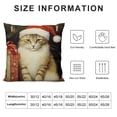 thumbnail image 5 of YINGXI  Hopyeer Merry Christmas Animals Home Sofa Couch Decoration Throw Pillow Covers Vintage Style Xmas Cute Cat in The Santa Hat Pillowcase Cushion Cove(CA-Cat) 24x24in, 5 of 5