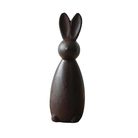 Black Easter Vintage Style Rabbit Figurine Wooden Decorative Bunny Ornament Black 5.71X1.57X1.57 Inches for Holiday Home Decor